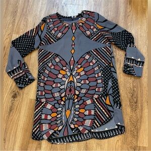 Colorful Geometric Long Sleeve Dress